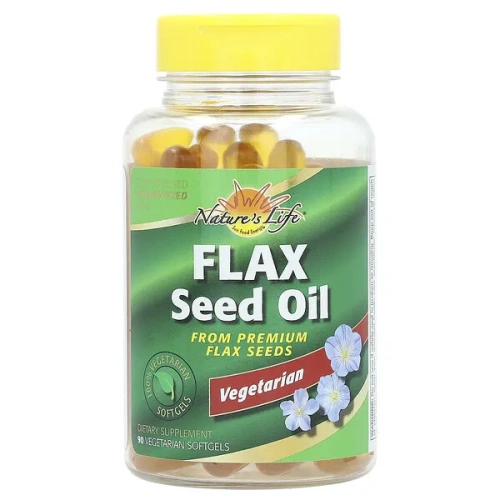 Nature&#x27;s Life, Flax Seed Oil, 90 Vegetarian Softgels