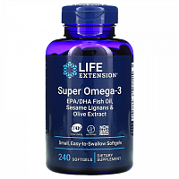 Life Extension, Super Omega-3, добавка с омега-3, 240 капсул