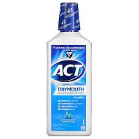 Act, Dry Mouth, фторсодержащий ополаскиватель для рта с ксилитолом, без спирта, успокаивающая мята, 532 мл (18 жидк. унций)