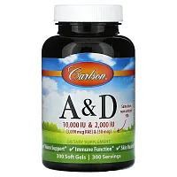 Carlson, Vitamins A &amp; D, 300 Soft Gels