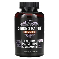 YumV&#x27;s, Strong Earth Gummies, Calcium Magnesium &amp; Vitamin D, Raspberry, 90 Gummies