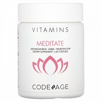 Codeage, Meditate Vitamins+, CognatiQ, витамины с ГАМК, DHH-B и ашвагандой, 60 капсул