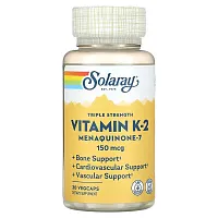 Solaray, Triple Strength Vitamin K-2 Menaquinone-7, 150 mcg, 30 VegCaps