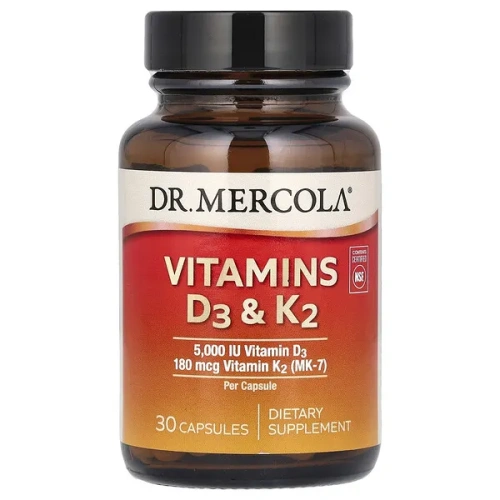 Dr. Mercola, Vitamins D3 &amp; K2, 30 Capsules