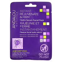 Andalou Naturals, Instant Rejuvenate & Firm, увлажняющая маска для лица с сывороткой, 1 листовая маска, 18 мл (0,6 жидк. Унции)