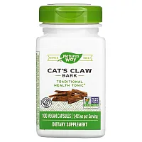 Nature&#x27;s Way, Cat&#x27;s Claw Bark, 1,455 mg, 100 Vegan Capsules (485 mg per Capsule)