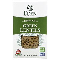 Eden Foods, Organic, зеленая чечевица, 16 унций (454 г)