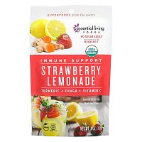 Essential Living Foods, Immune Support, Instant Drink Mix, Strawberry Lemonade, Turmeric & Chaga & Vitamin C, 4 oz (113 g)