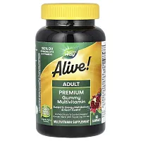 Nature&#x27;s Way, Alive! Adult Premium Gummies Multivitamin, Grape and Cherry, 90 Gummies