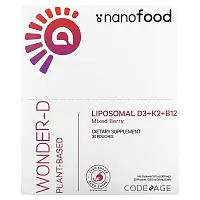 Codeage, Nanofood, Liposomal D3+K2+B12, Mixed Berry, 30 Pouches, 0.3 fl oz (10 ml) Each