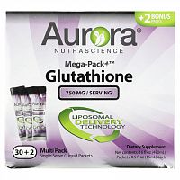 Aurora Nutrascience, Mega-Pack+, липосомальный глутатион, 750 мг, 32 пакетика по 20 мл (0,68 жидк. унции)