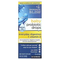 Mommy&#x27;s Bliss, Baby Probiotic Drops + Vitamin D, New Born+, 400 IU, 0.34 fl oz (10 ml)