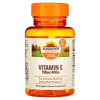 Sundown Naturals, Vitamin E, 180 mg (400 IU), 100 Softgels