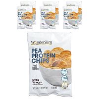 WonderSlim, Pea Protein Chips, Salt &amp; Vinegar, 6 Bags, 1 oz (30 g) Each