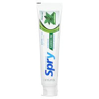 Xlear, Natural Spry Toothpaste, Anti-Plaque Sensitive Teeth, Fluoride Free, Spearmint, 5 oz (141 g)