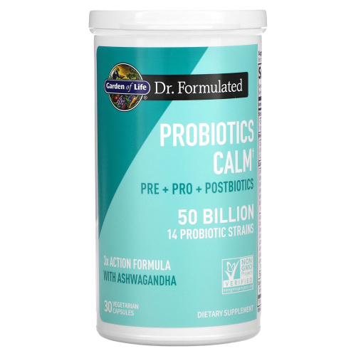 Garden of Life, Probiotics Calm, 50 млрд, 30 вегетарианских капсул фото 3