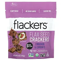 Flackers, Flax Seed Crackers, Cinnamon &amp; Currants, 5 oz (142 g)