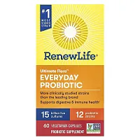 Renew Life, Ultimate Flora™, Everyday Probiotic, 15 Billion Live Cultures, 60 Vegetarian Capsules