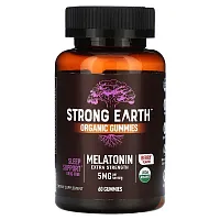 YumV&#x27;s, Strong Earth Organic Gummies, Melatonin, Extra Strength, Berry, 5 mg, 60 Gummies