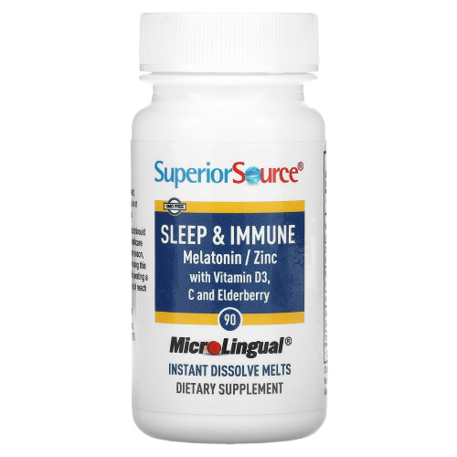 Superior Source, Sleep & Immune, 90 MicroLingual Instant Dissolve Melts фото 3