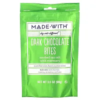 Made With, Dark Chocolate Bites, Smoked Sea Salt with Rosemary , 3.5 oz (99 g)