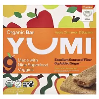 Yumi, Organic Bar, Toddler, Apple Cinnamon &amp; Squash, 5 Bars, 0.74 oz (21 g) Each