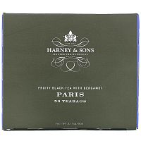 Harney & Sons, Фруктовый черный чай с бергамотом, Париж, 50 чайных пакетиков, 90 г (3,17 унции)