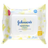 Johnson's Baby, Салфетки для рук и лица, 25 салфеток