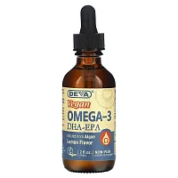 Deva, Vegan Omega-3 DHA-EPA, Lemon, 2 fl oz (60 ml)