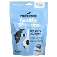 Ready Pet Go, Healthy 12-In-One, For Dogs, All Ages, Bacon, Liver &amp; Cheese, 90 Soft Chews, 12.7 oz (360 g)