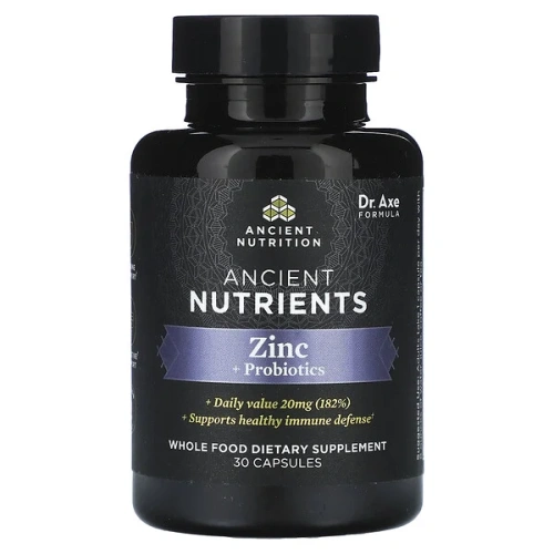 Ancient Nutrition, Zinc + Probiotics, 30 Capsules