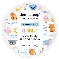 Deep Steep, Premium Baby, крем 3 в 1 для лица, тела и рук, без отдушек, 85 г (3 унции)