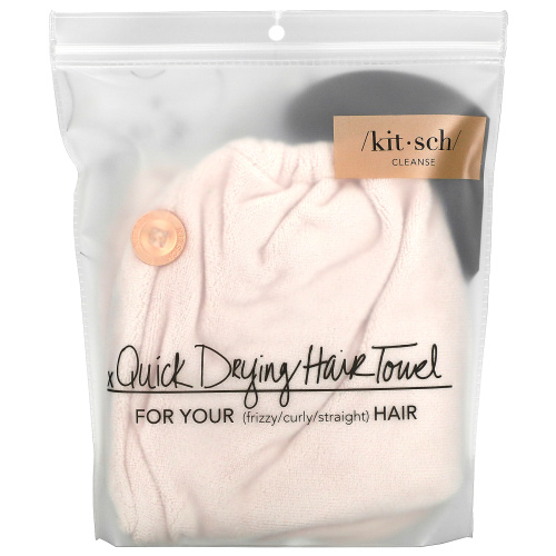 Kitsch, Quick Drying Hair Towel, Blush, 1 Count фото 2