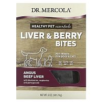 Dr. Mercola, Healthy Pet Essentials, Liver &amp; Berry Bites, For Dogs &amp; Cats, Angus Beef Liver, 5 oz (141.74 g)