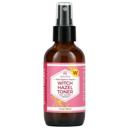 Leven Rose, 100% Organic &amp; Natural, Witch Hazel Toner, 4 fl oz (118 ml)