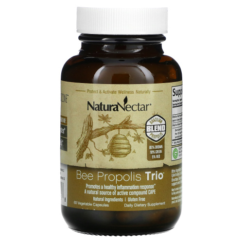 NaturaNectar, Bee Propolis Trio, 60 вегетарианских капсул фото 3