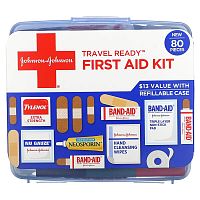 Johnson and Johnson, Travel Ready First Aid Kit, 80 Pieces