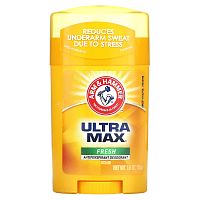 Arm & Hammer, UltraMax — твердый дезодорант с антиперспирантом, для мужчин, аромат свещести, 1,0 унция (28 г)