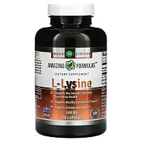 Amazing Nutrition, L-лизин, 500 мг, 250 капсул