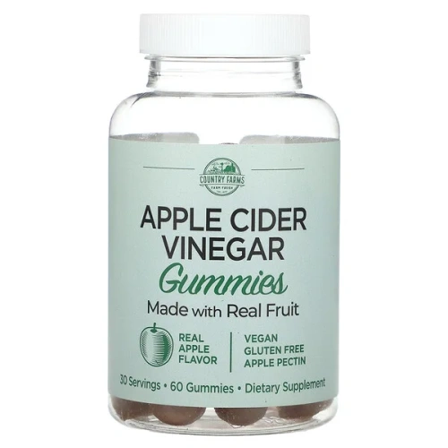 Country Farms, Apple Cider Vinegar Gummies, Real Apple, 60 Gummies