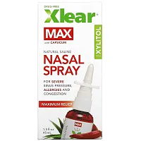 Xlear, Max, Natural Saline Nasal Spray with Xylitol, Maximum Relief, 1.5 fl oz (45 ml)