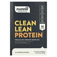 Nuzest, Clean Lean Protein, 4 Flavor Mix Pack, 10 Packets, 0.9 oz (25 g) Each