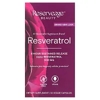 Reserveage Beauty, Resveratrol, 4-Hour Sustained Release, 500 mg, 30 Veggie Capsules