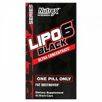 Nutrex Research, LIPO-6 Black, ультраконцентрат, 60 черных капсул