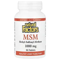 Natural Factors, MSM, 1,000 mg, 90 Tablets