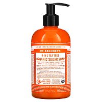 Dr. Bronner's, Органическое сахарное мыло 4 в 1, для рук, лица, тела и волос, чайное дерево, 355 мл (12 жидк. Унций)