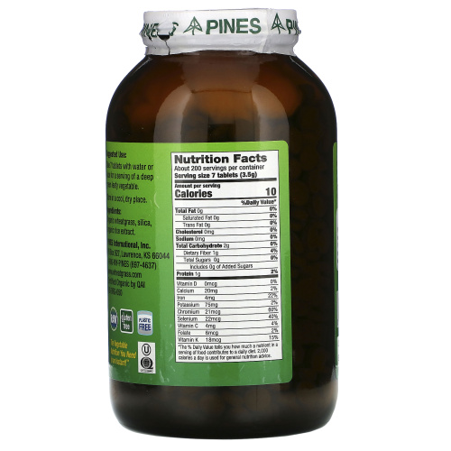 Pines International, Wheat Grass, 500 mg, 1,400 Tablets фото 2