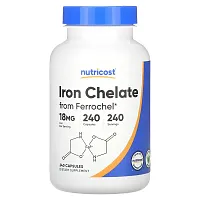 Nutricost, Iron Chelate, 18 mg, 240 Capsules