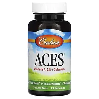 Carlson, ACES, Vitamins A, C, E + Selenium, 50 Soft Gels