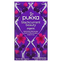 Pukka Herbs, Blackcurrant Beauty, органический чай с черной смородиной, без кофеина, 20 пакетиков с фруктовым чаем, 38 г (1,34 унции)